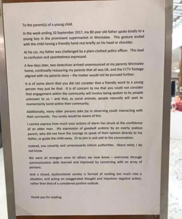 The family member has hit out at the boy's parents in a letter. Photo: Reddit