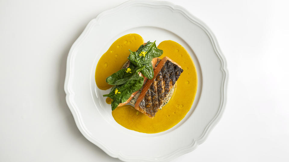 Grilled wild salmon from Café Carmellini