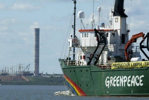 Greenpeace ship Arctic Sunrise, seen in Fray Bentos, Uruguay, on March 20, 2006. The group says it has deployed its icebreaker through an Arctic shipping route to protest against oil drilling in the fragile ecosystem, defying Russian authorities