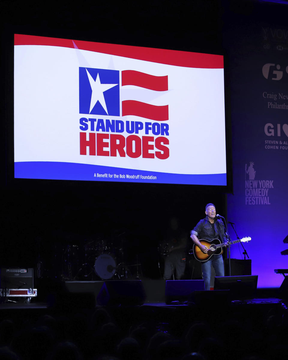 Bruce Springsteen performs at the 13th annual Stand Up For Heroes benefit concert in support of the Bob Woodruff Foundation at the Hulu Theater at Madison Square Garden on Monday, Nov. 4, 2019, in New York. (Photo by Greg Allen/Invision/AP)