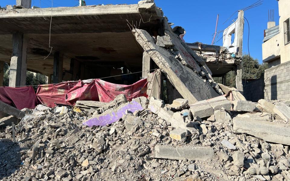 Buildings crushed by strikes in Deir Al Balah