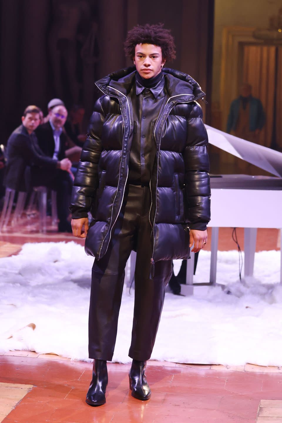 florence, italy january 10 a model walks the runway at the baldessarini fashion show during pitti immagine uomo 103 on january 10, 2023 in florence, italy photo by stefania m dalessandrogetty images