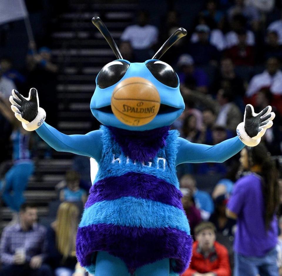 Hugo cheers on the crowd in this Charlotte Observer file photo