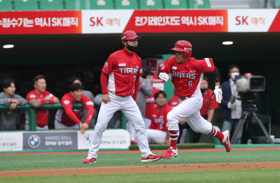 KBO起亞虎。(Photo by Han Myung-Gu/Getty Images)