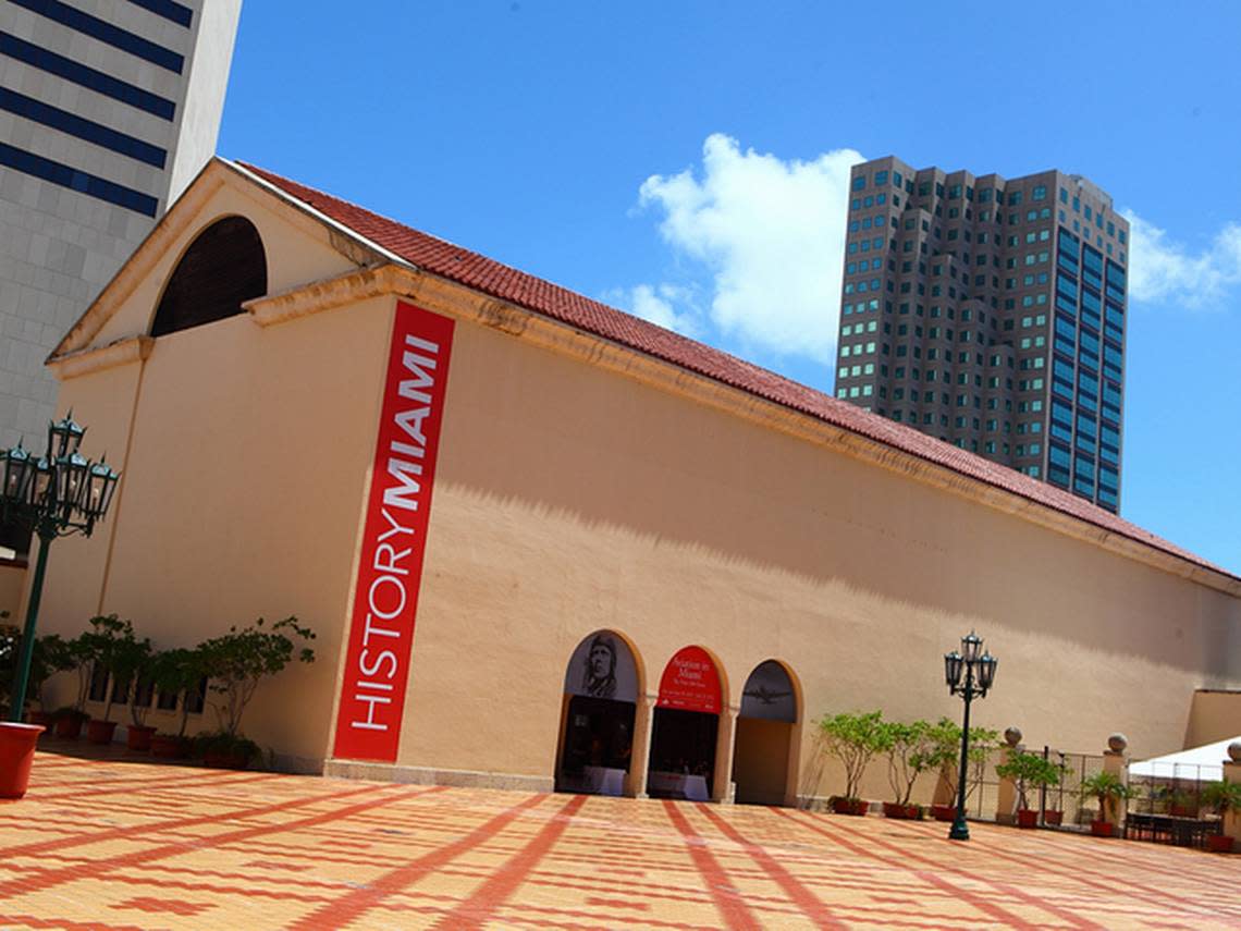 The HistoryMiami museum on the plaza in downtown Miami.