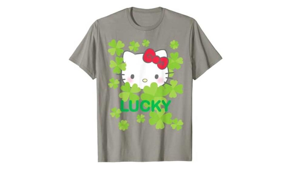 Feel lucky in green this St. Patrick’s day in an adorable Hello Kitty t-shirt. Amazon