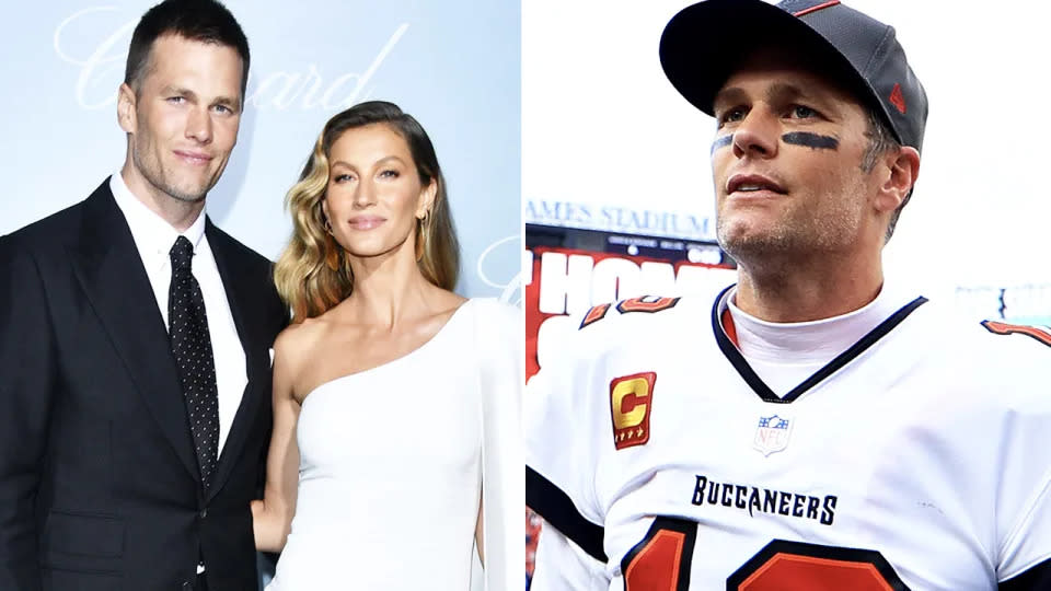 Seen here, Tom Brady poses for a picture with his wife Gisele Bundchen.