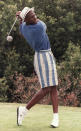 Michael Jordan hits a shot at Monte Carlo Golf Club in Monaco a few days before Barcelona Olympics games on July 22, 1992 (JACQUES SOFFER/AFP via Getty Images)