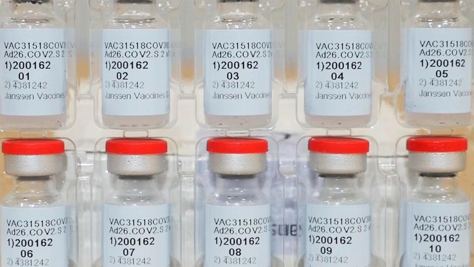 This Dec. 2, 2020, photo provided by Johnson & Johnson shows vials of the Janssen COVID-19 vaccine in the United States.