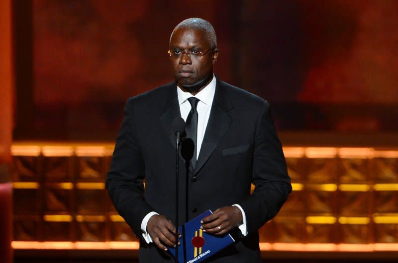 Andre Braugher appears onstage at the 64th Primetime Emmys at the Nokia Theatre in Los Angeles in 2012. File Jim Ruymen/UPI