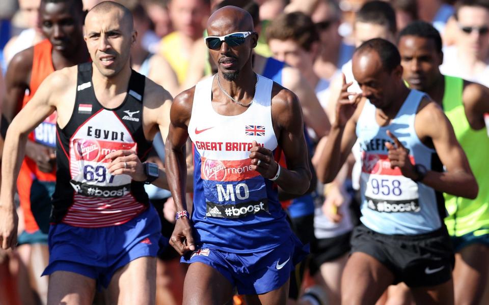 Mo Farah during the London Marathon back in 2014 - Action Images