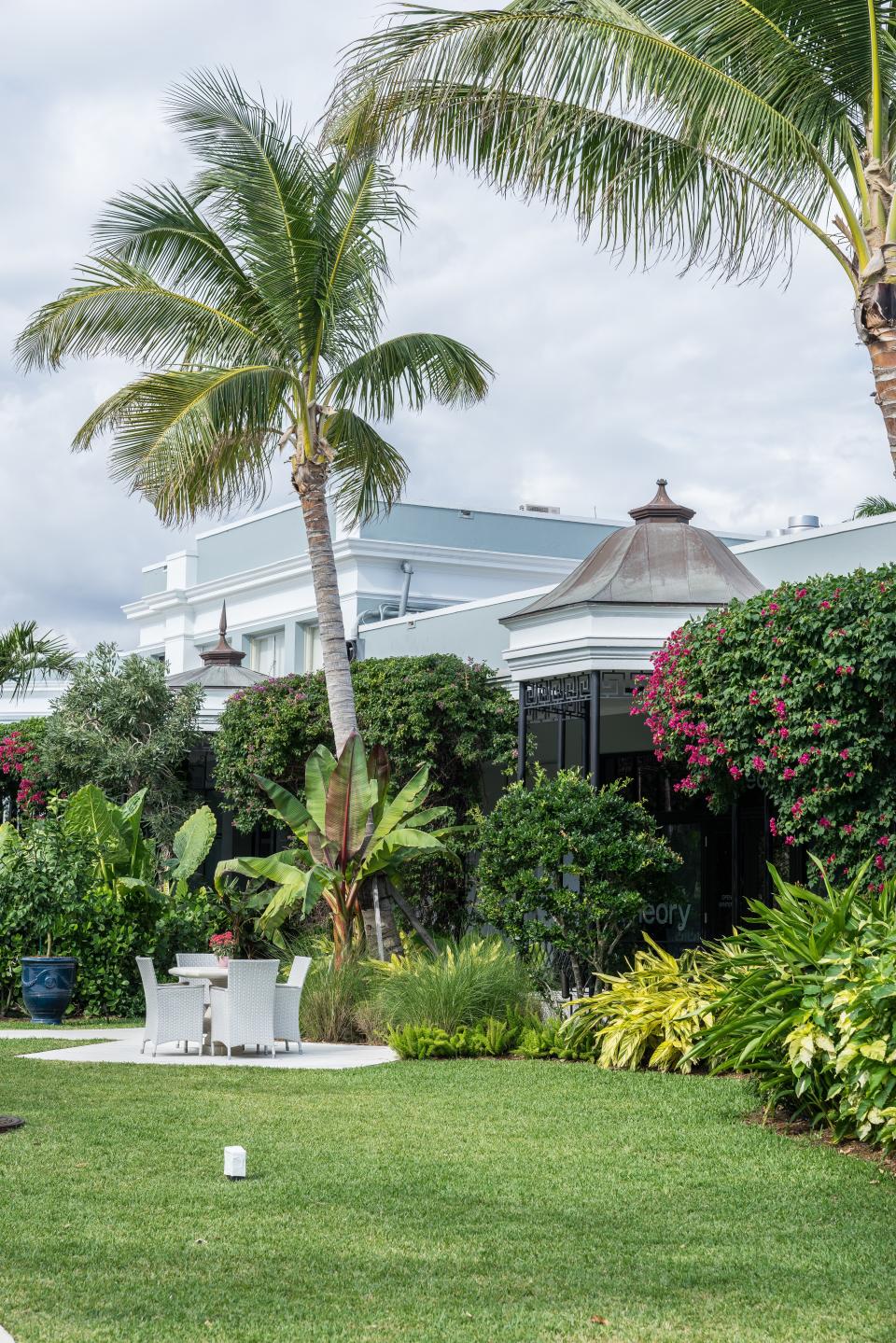 As for the flora selected, it was all done to complement the architecture. "The building is Regency style and we didn’t want to do anything that was contrasting that," says Williams. "We wouldn’t have gone modern." A mix of native and exotic plants are arranged in areas where partial shade cuts down on the amount of water they need—a more eco-friendly consideration for the plaza's future.