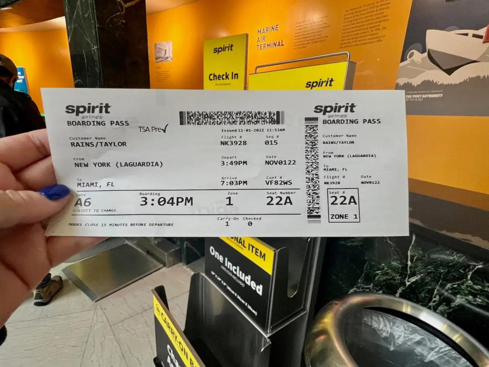 Das Borading Ticket der Billigfluglinie Spirit Airlines. - Copyright: Taylor Rains/Insider