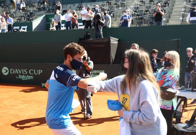 Schwartzman en cancha , copa davis