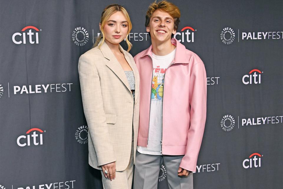 HOLLYWOOD, CALIFORNIA - APRIL 08: (L-R) Peyton List and Jacob Bertrand attend the 39th Annual PaleyFest LA - "Cobra Kai" at Dolby Theatre on April 08, 2022 in Hollywood, California. (Photo by Jon Kopaloff/Getty Images)