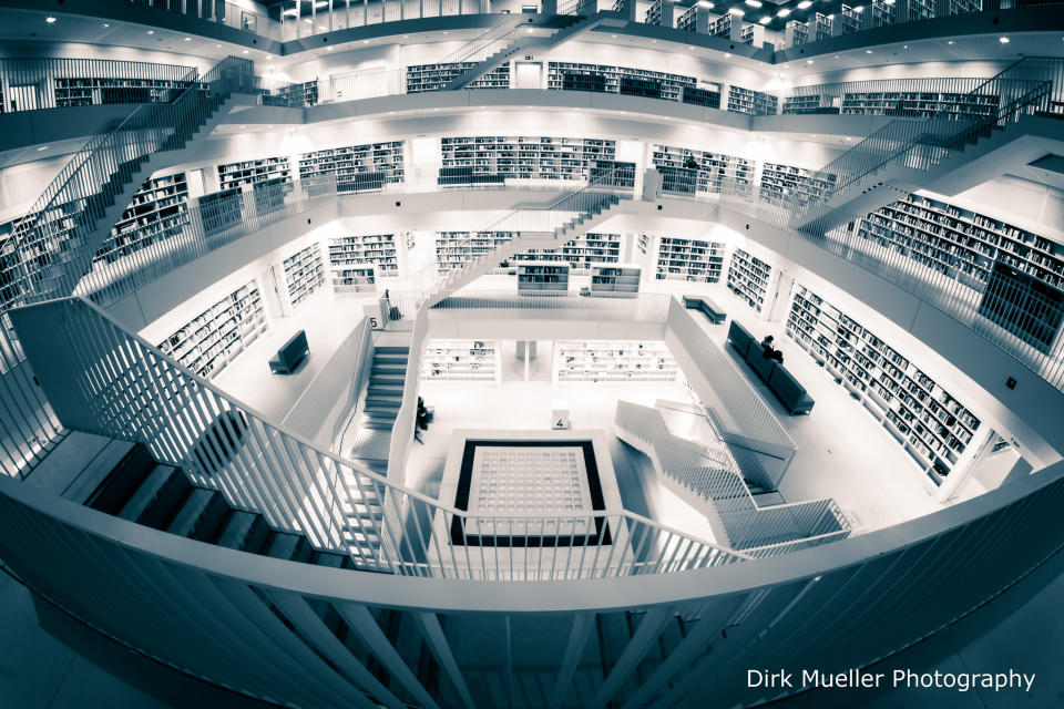 January 4: Book Flagship by Dirk0608. 'Every time I look at pictures taken of the library of Stuttgart, Germany, I think of space ships and alien worlds. Beam me up!'