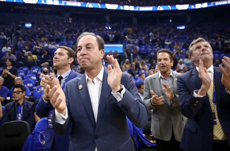 <div class="inline-image__caption"><p>Golden State Warriors owner Joe Lacob before their game against the LA Clippers at Chase Center on October 24, 2019, in San Francisco, California.</p></div> <div class="inline-image__credit">Ezra Shaw/Getty</div>