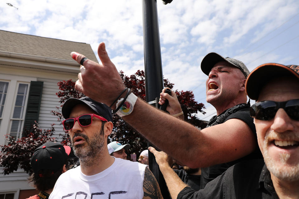 White nationalists rally in Newnan, Ga.