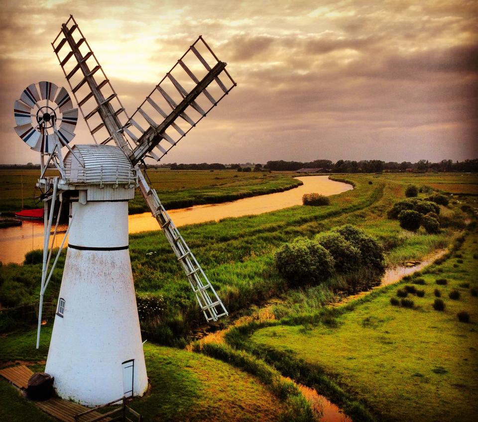 Beautiful sunset photo of Norfolk broads