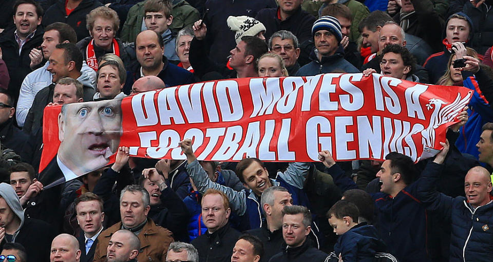 「DAVID MOYES IS A FOOTBALL GENIUS」（莫耶斯是個足球天才）(Getty Images)