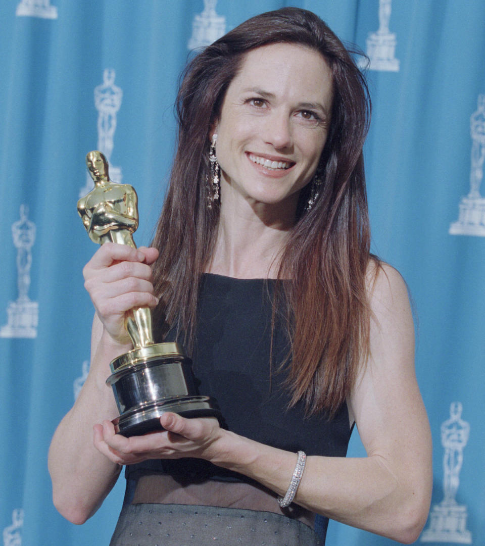 Holly Hunter with her Oscar for 'The Piano' in 1994