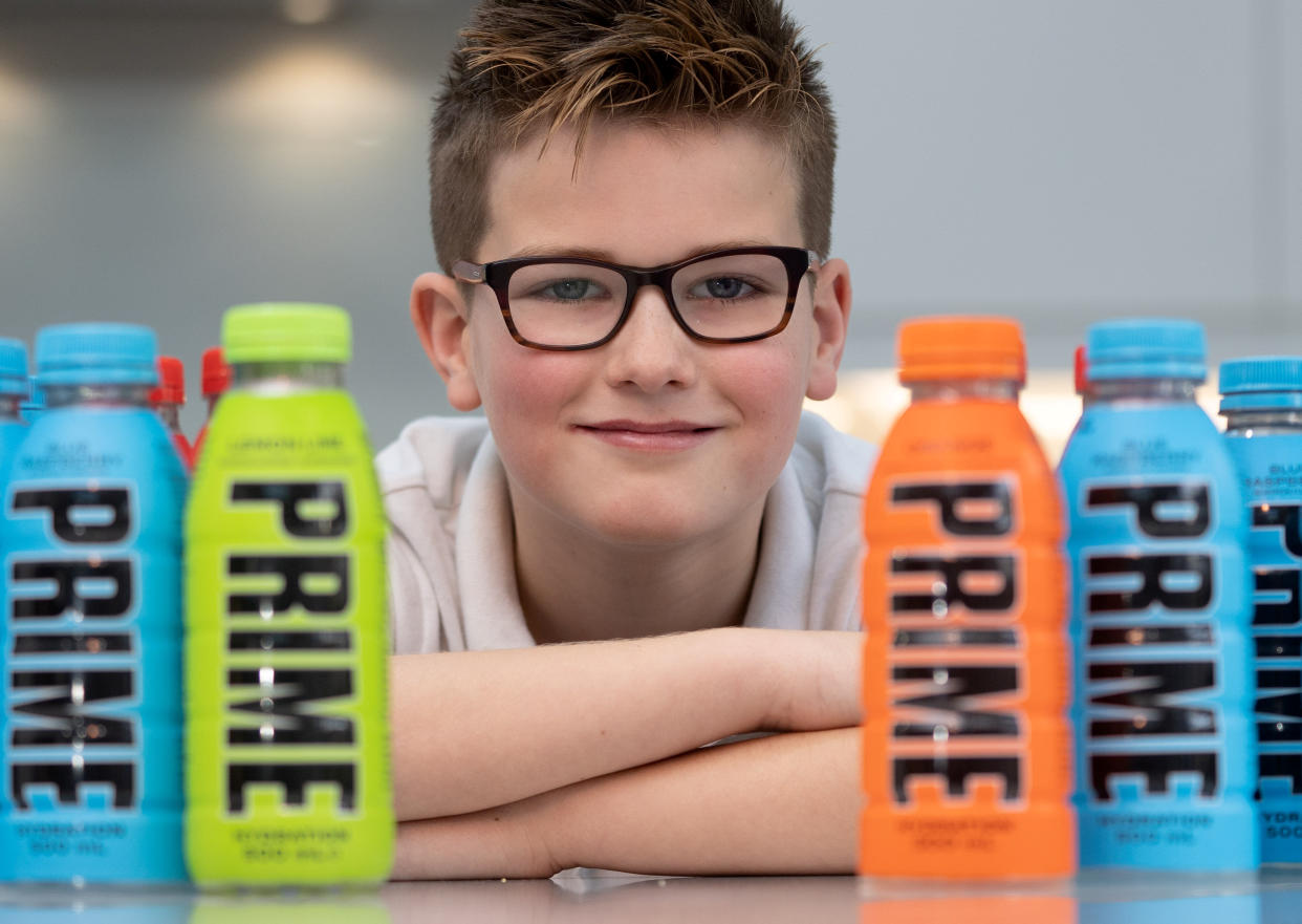 Charlie Smith, 10 of Nottingham who is selling his empty Prime bottles. January 07, 2023.  See SWNS story SWNJprime.  A budding â€œLittle Del Boyâ€ has made a tasty profit by re-selling EMPTY bottles of Prime energy drink online to punters dying to get their hands on the viral beverage.  Charlie Smith, ten, braved excessive queues outside Asda stores last month to get his hands on the viral drink, which was created by YouTube stars Logan Paul and KSI.  But after guzzling the beverages, he turned the empties into reddies by flogging them on his mum's eBay account â€“ and made more than they cost to buy in shops.  Charlie's first sale netted him Â£12 for five empty bottles of Prime, which normally retail for Â£1.99 in supermarkets such as Asda and Aldi.  And following this success, heâ€™s even started paying other youngsters Â£1 for their empty bottles in the hope of pocketing a better margin on the open market. 