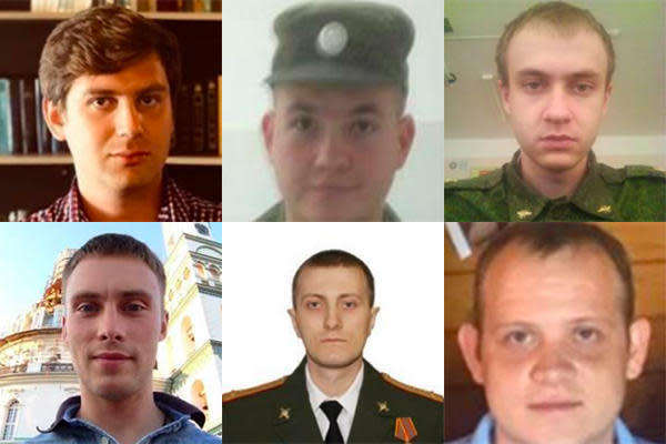 Russian intelligence operatives indicted by the U.S. for malware and hacking campaigns. Clockwise, from top left: Petr Nikolayevich Pliskin, Artem Valeryevich Ochichenko, Pavel Valeryevich Frolov, Yuriy Sergeyevich Andrienko, Sergey Vladimirovich Detistov and Anatoliy Sergeyevich Kovalev. / Credit: Justice Department / CBS News