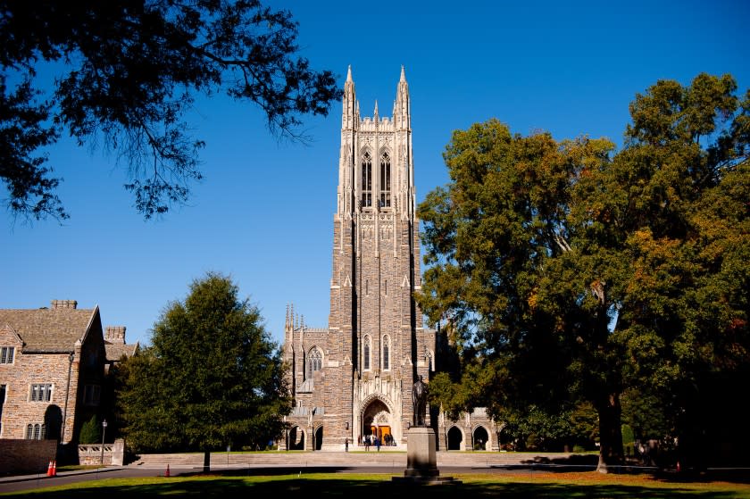 The Duke University Chapel on the campus in Durham, N.C.