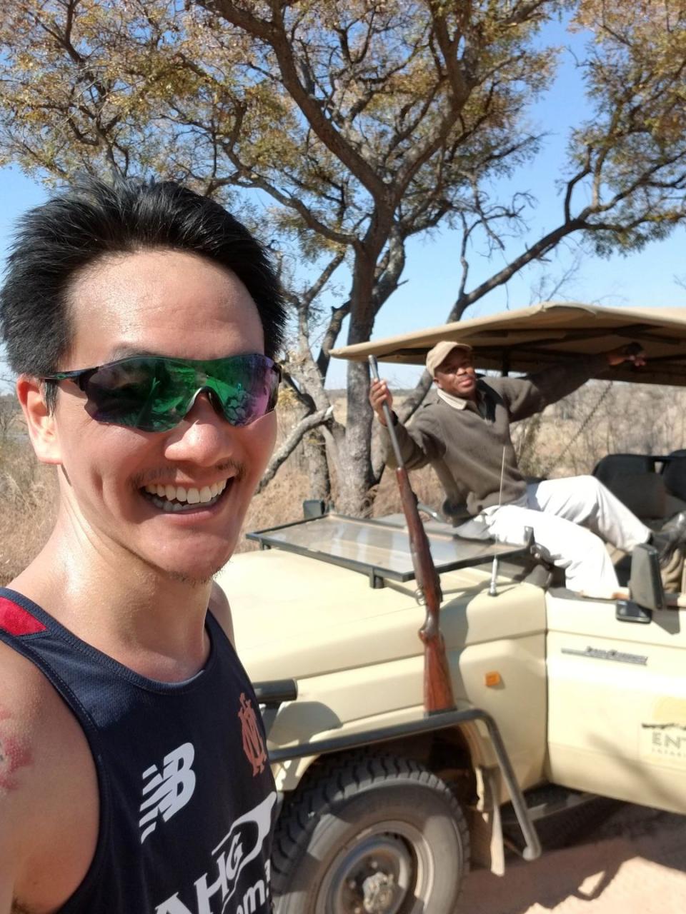 jeff tan running in the big five safari marathon