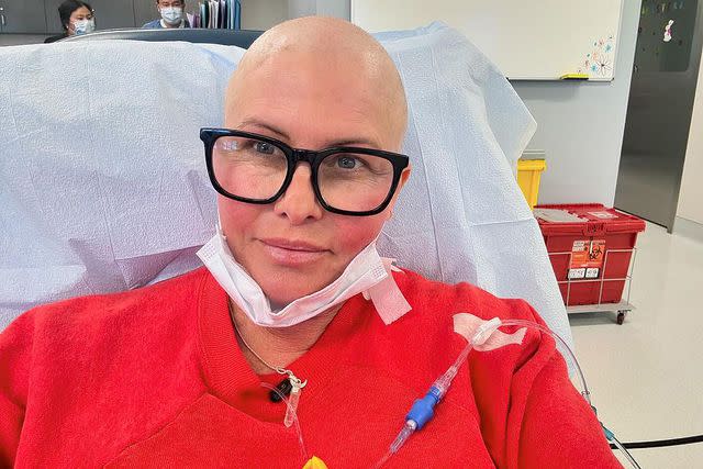 <p>Nicole Eggert/Instagram</p> Nicole Eggert shares selfie from the hospital amid cancer treatment