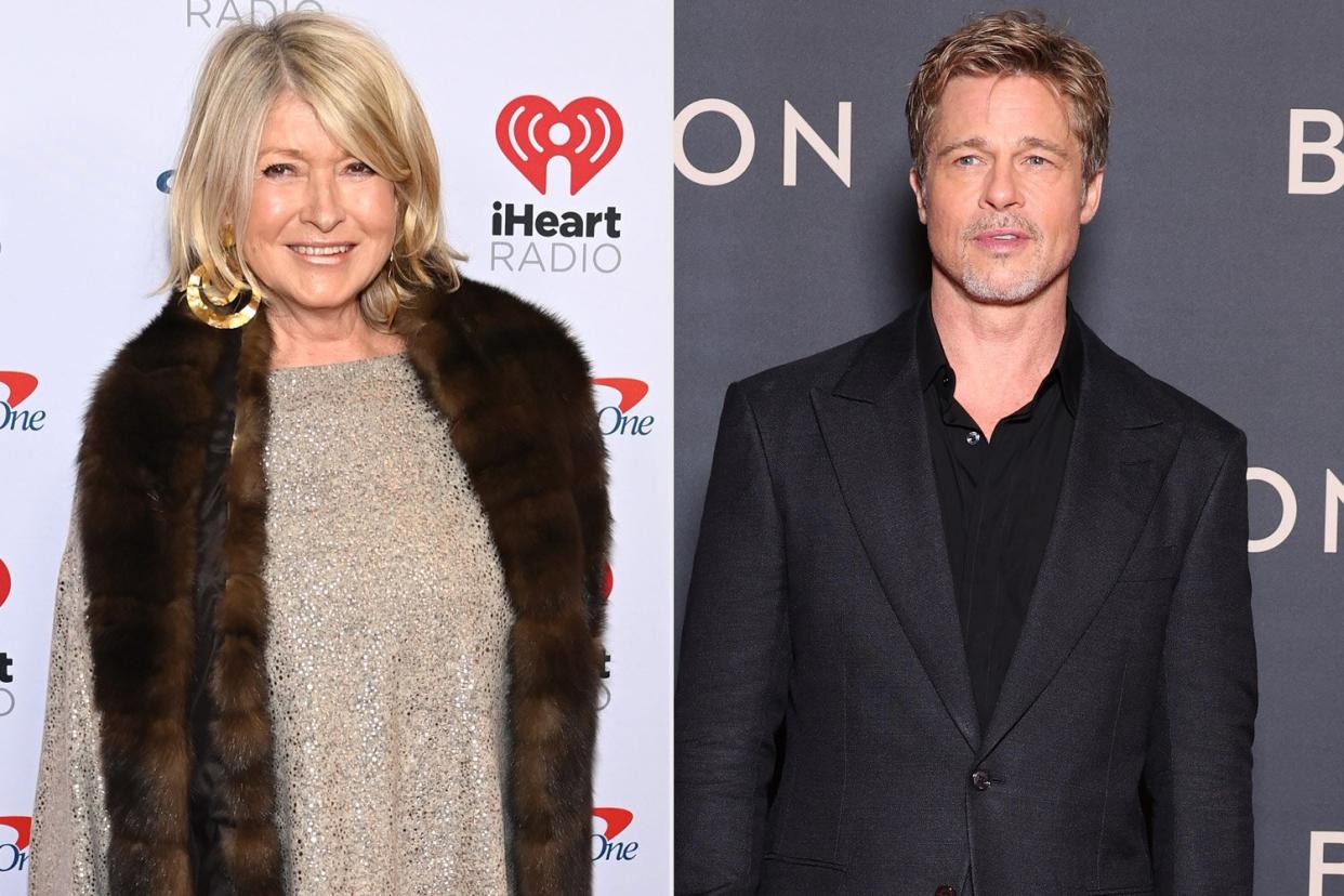 NEW YORK, NEW YORK - DECEMBER 09: Martha Stewart attends the iHeartRadio Z100’s Jingle Ball 2022 Presented by Capital One at Madison Square Garden on December 9, 2022 in New York, New York. (Photo by Dave Kotinsky/Getty Images for iHeartRadio); PARIS, FRANCE - JANUARY 14: Brad Pitt attends the French Premiere of Paramount Pictures' 