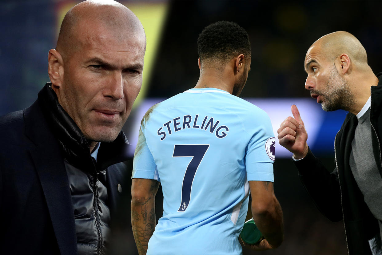 Transfer tussle: Could Zinedine Zidane’s Real Madrid make a play for Manchester City star Raheem Sterling?