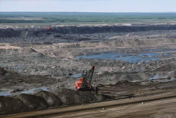 Oil sands mining.