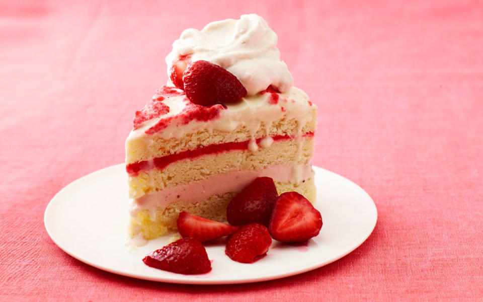 <p>Andrew Purcell</p><p>Impress guests with this simple frozen twist on old-fashioned strawberry shortcake.</p><p><strong>Get the recipe: <a href="https://parade.com/329378/parade/strawberry-shortcake-ice-cream-cake/" rel="nofollow noopener" target="_blank" data-ylk="slk:Strawberry Shortcake Ice Cream Cake;elm:context_link;itc:0;sec:content-canvas" class="link ">Strawberry Shortcake Ice Cream Cake</a></strong></p>