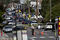 <p>Crime scene tape lines a road near the Eugene Simpson Stadium Park in Alexandria, Virginia, U.S., on Wednesday, June 14, 2017. (Photo: Andrew Harrer/Bloomberg via Getty Images) </p>