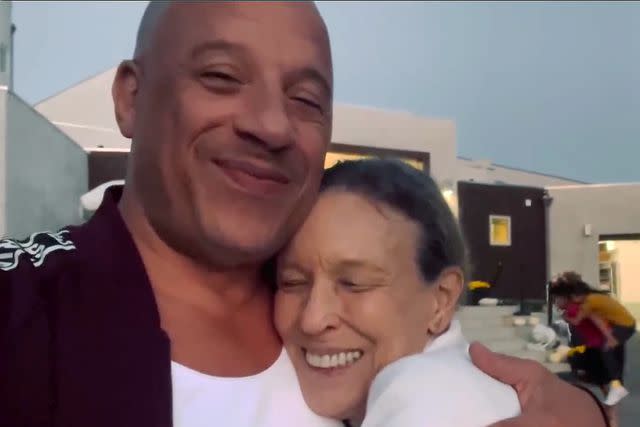 <p>Vin Diesel/Instagram</p> Vin Diesel hugs his mom Delora Vincent while taking a selfie