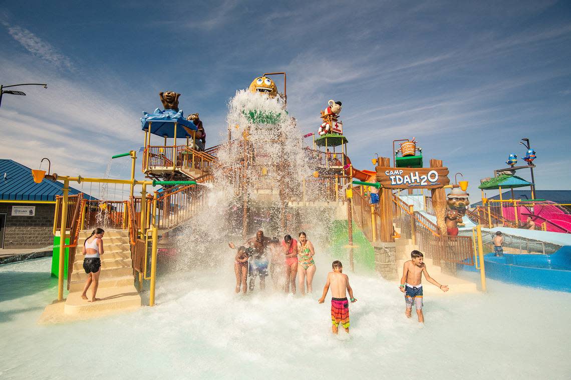 Roaring Springs added a play structure for kids called Camp IdaH2O, featuring a 650-gallon potato tipping bucket.