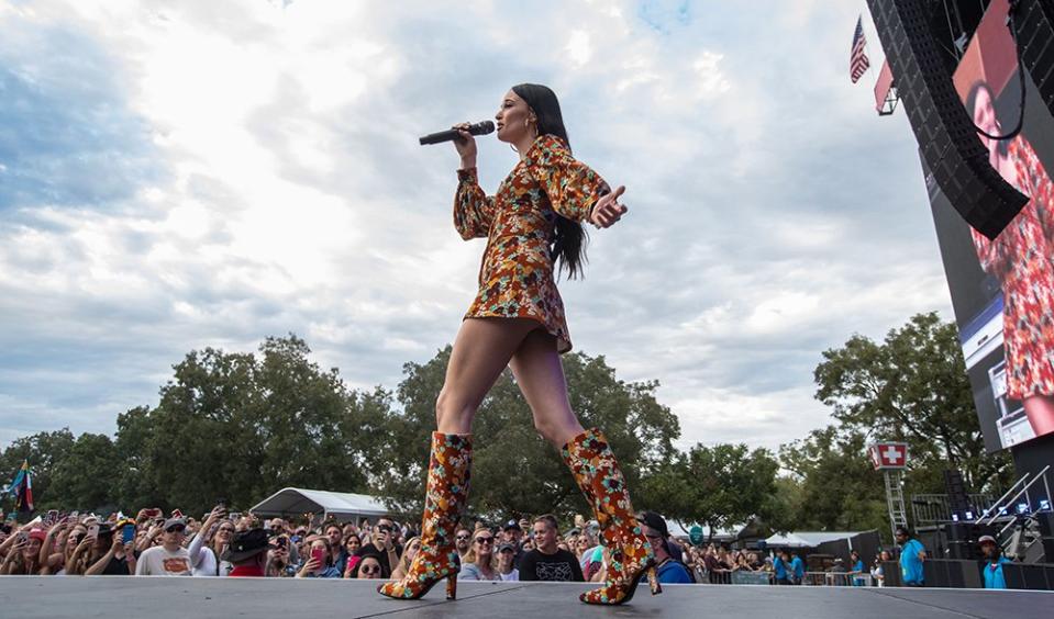US singer-songwriter Kacey Musgraves performs onstage during the Austin City Limits (ACL) Music Festival at Zilker Park on October 13, 2019 in Austin, Texas