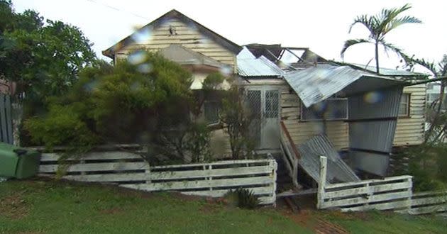 Roofs have been ripped from houses in Yeppoon.