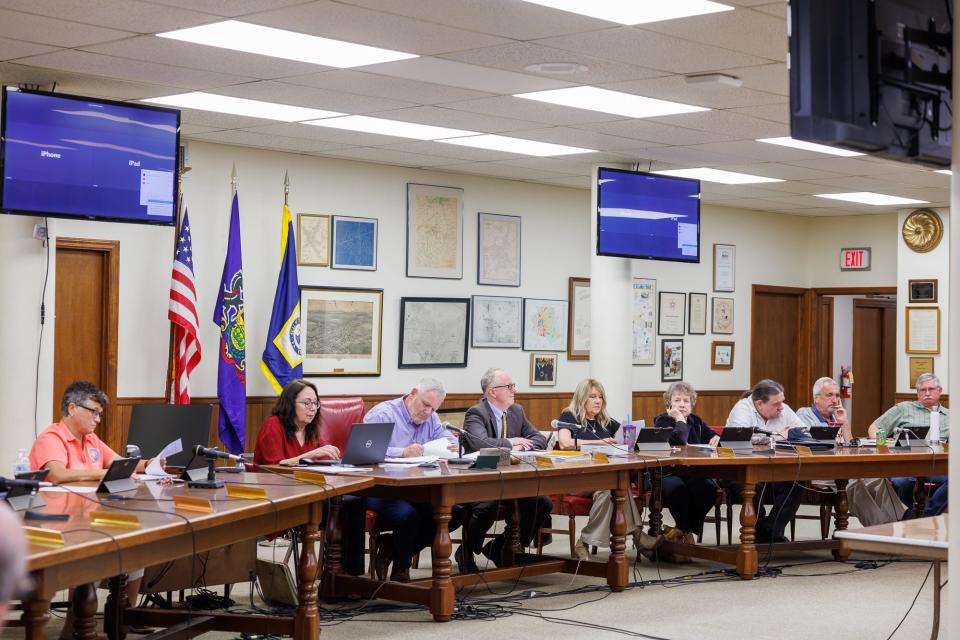 Councilmembers take part in the May meeting of the Hanover Borough Council, Wednesday, May 22, 2024, in the Hanover Borough council chambers at the municipal building.