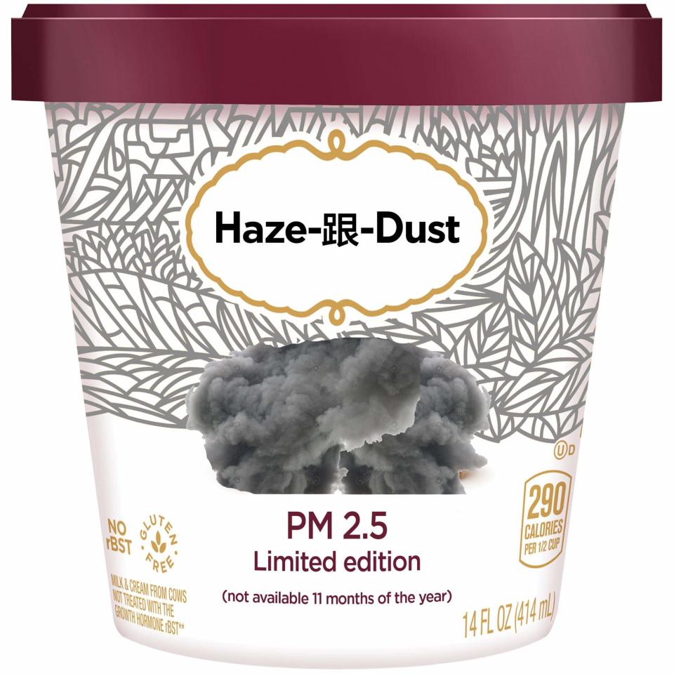 A meme making fun of the Southeast Asian haze enveloping Indonesia, Singapore and Malaysia in 2019 featuring Häagen-Dazs ice cream.