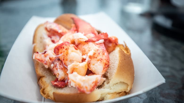 lobster roll on plate