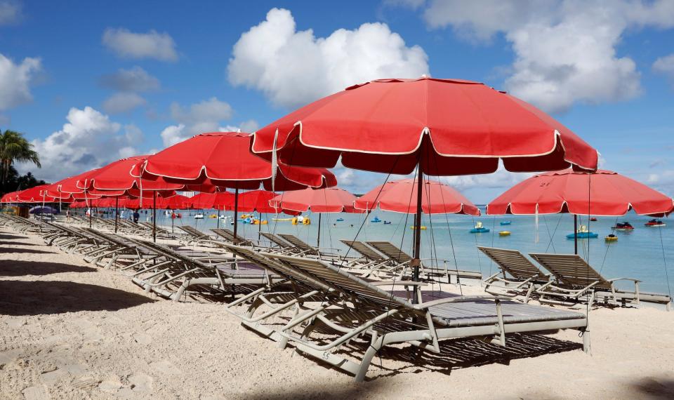 Guam beach sun loungers