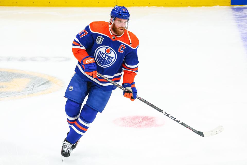 Edmonton Oilers center Connor McDavid (97) has scored eight points over his last two games and 11 points in the Stanley Cup Final.