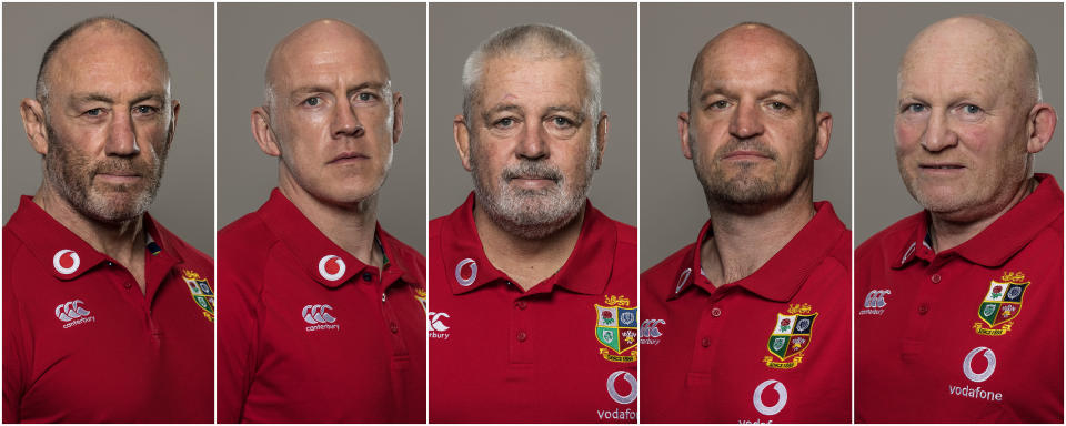 Lions coaching team (from left to right): Robin McBryde, Steve Tandy, Warren Gatland, Gregor Townsend