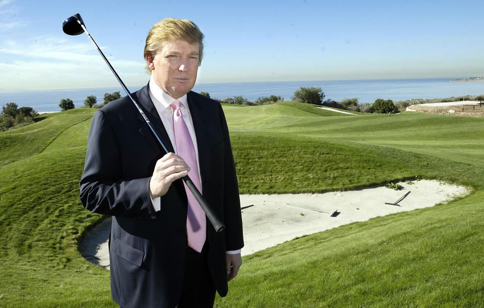 Donald Trump in 2005 at the site of one of his courses. (Photo by Mel Melcon/ Los Angeles Times via Getty Images)