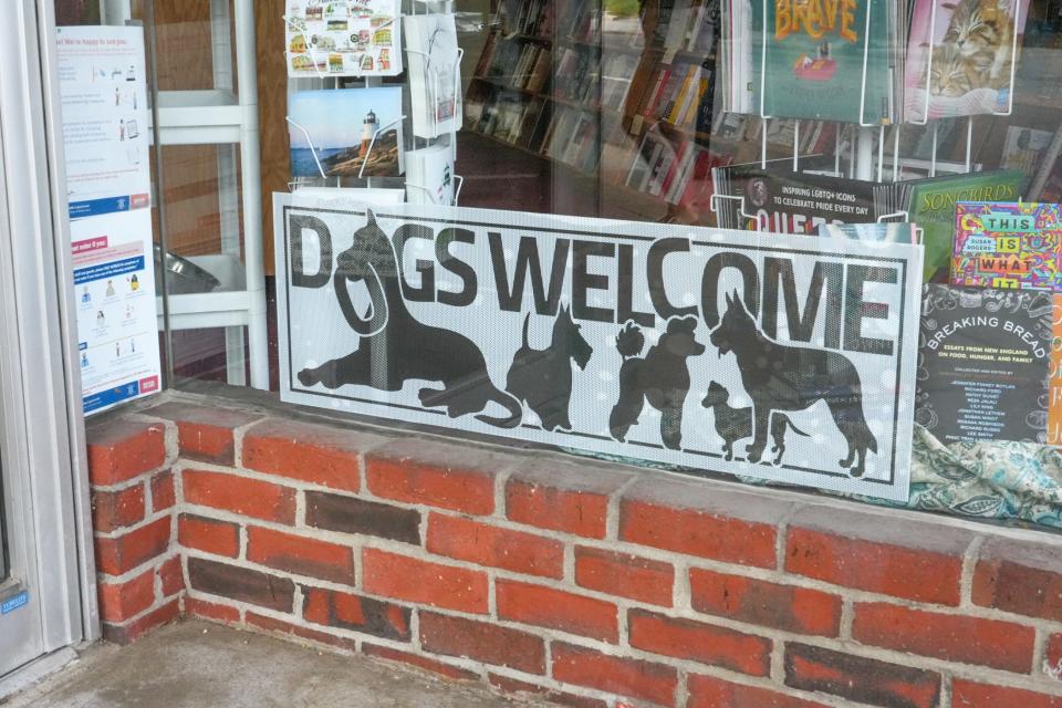 Books on the Square invites shoppers to bring their dogs inside while they browse.