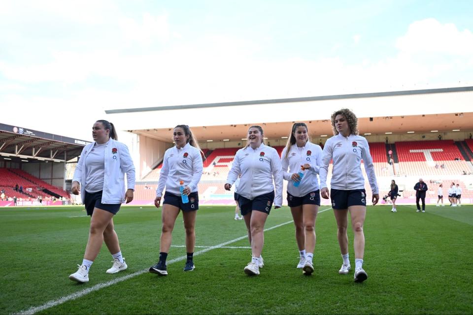 Gregson (second from left) is relishing being back in England camp (Getty Images)