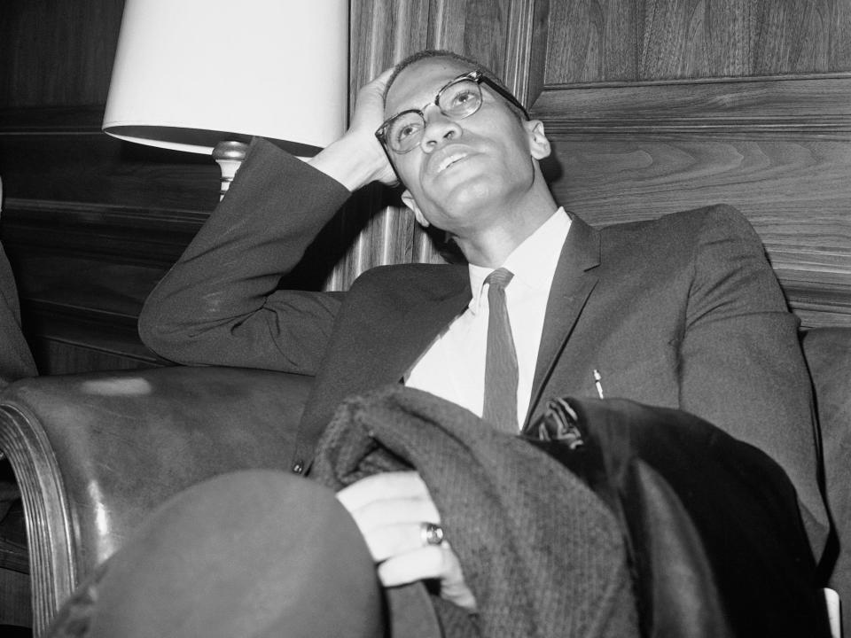 Black Muslim leader Malcolm X, recently separated from the Nation of Islam, is seen at the Capitol in Washington, March 26, 1964, after he observed the Senate's debate on civil rights.