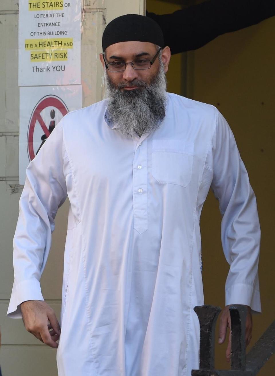 Anjem Choudary seen after being released from jail (Jeremy Selwyn)